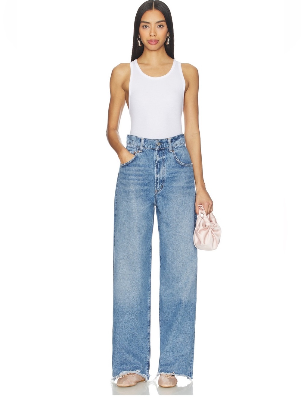 Agolde Light Blue Wide Leg Jeans